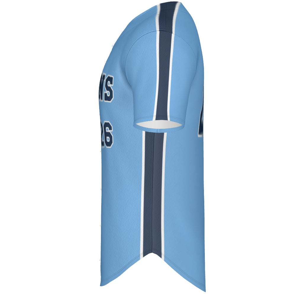 Full Button w/ side Wide Stripes