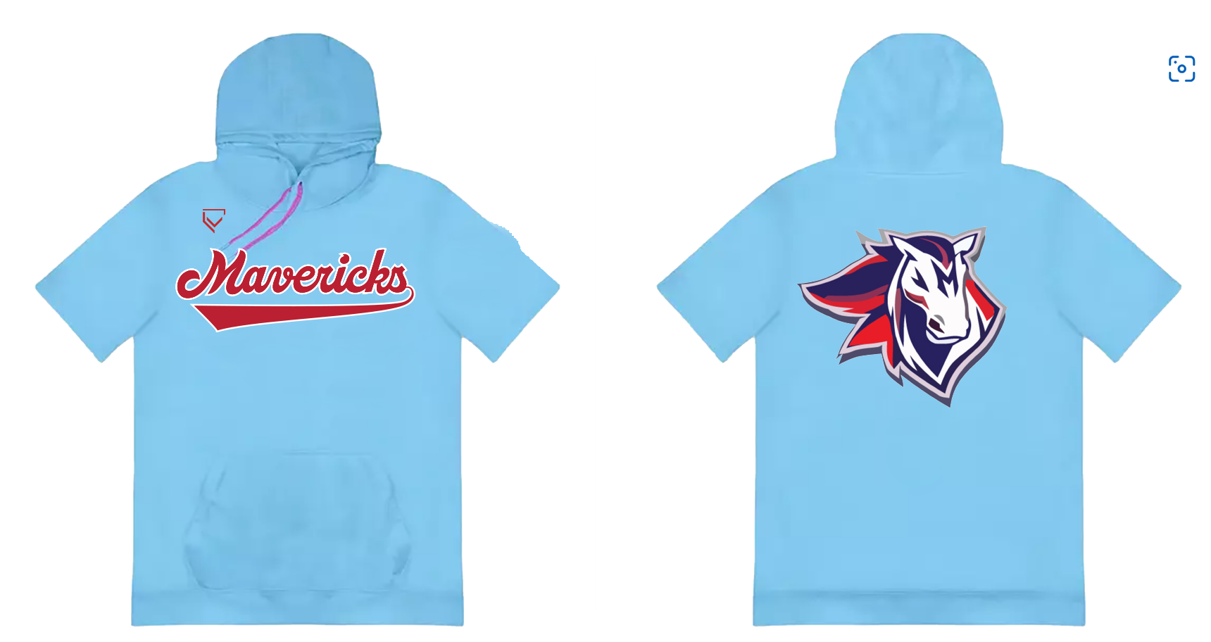 Mavericks - Baby Blue Short Sleeve Dri-Fit Hoodie