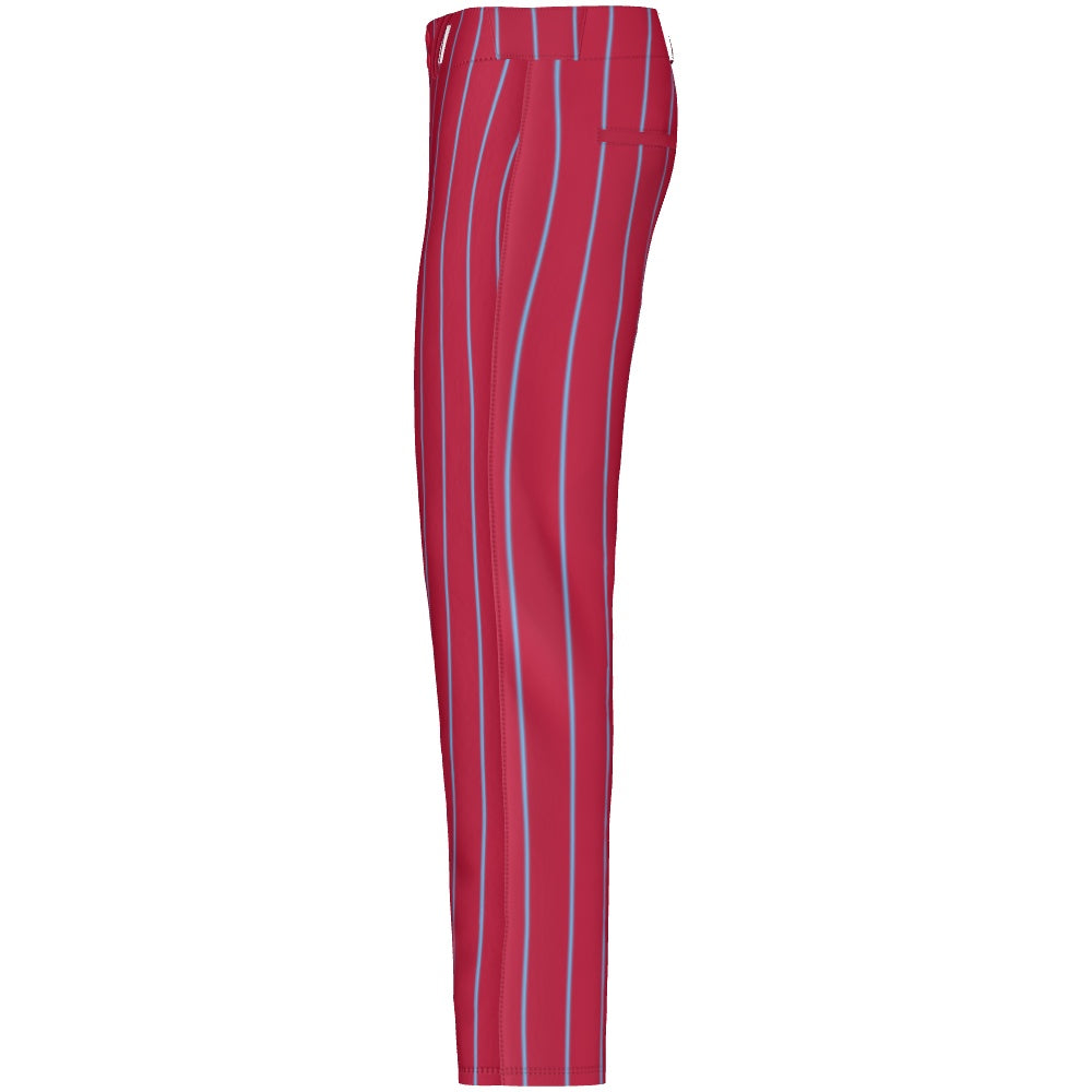 Baseball Pants - Red w/ Col. Blue PInstripes