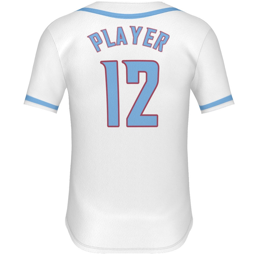 Cougars Jersey - White w/ Col Blue Piping