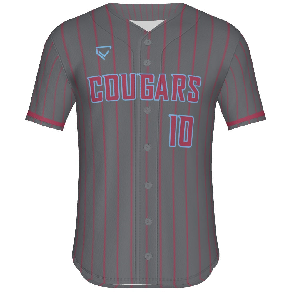 Full Button - Gray Pinstripes