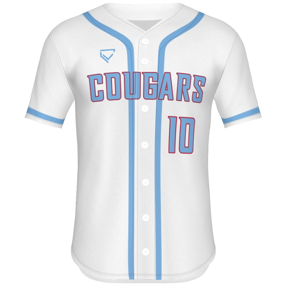 Cougars Jersey - White w/ Col Blue Piping