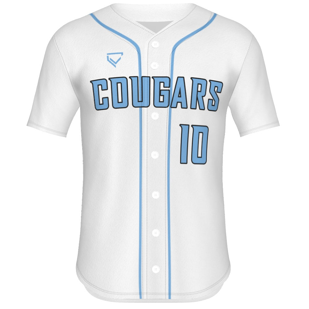 Cougars Jersey - White w/ Col Blue Piping